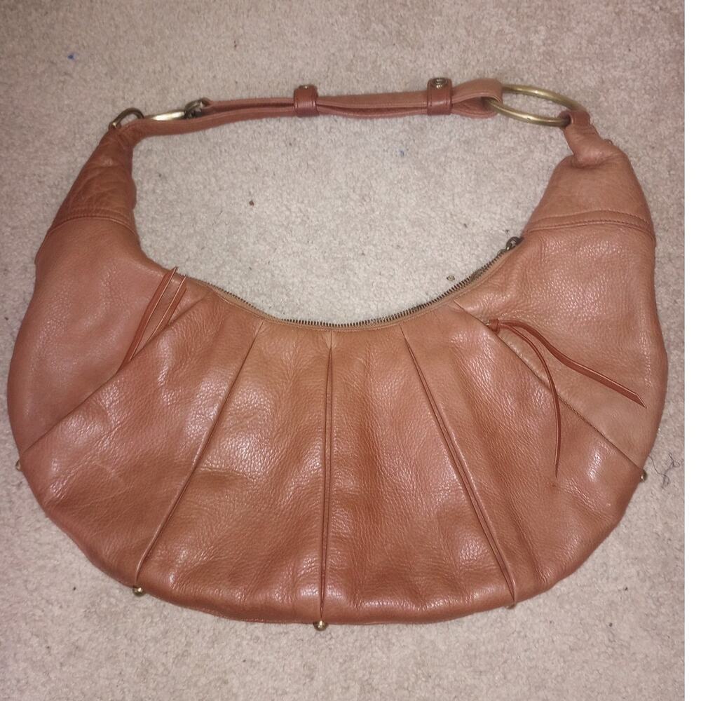 Eric Javits Crescent Purse Shoulder Bag Pocketbook Tan Designer‎ New York